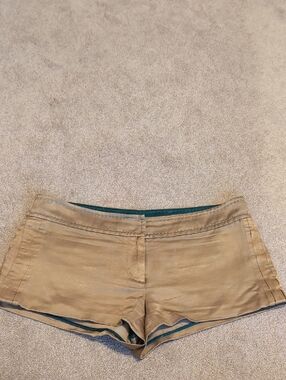 Diane Von Furstenberg Tan Shorts with Teal Trim